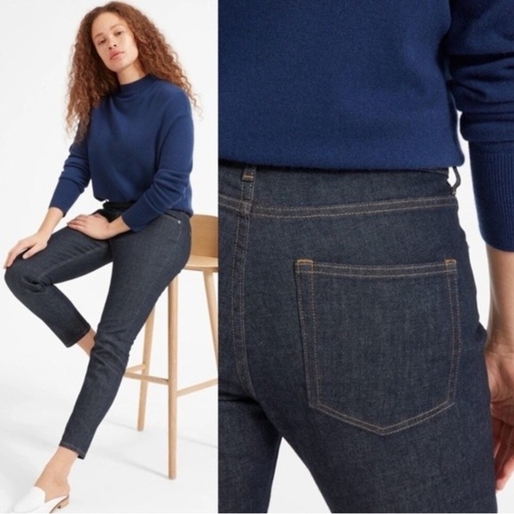 Everlane Jean 27R 4 XS/S Dark Blue Skinny Stretch Ankle Minimalist Basic (28x27) - Picture 1 of 16